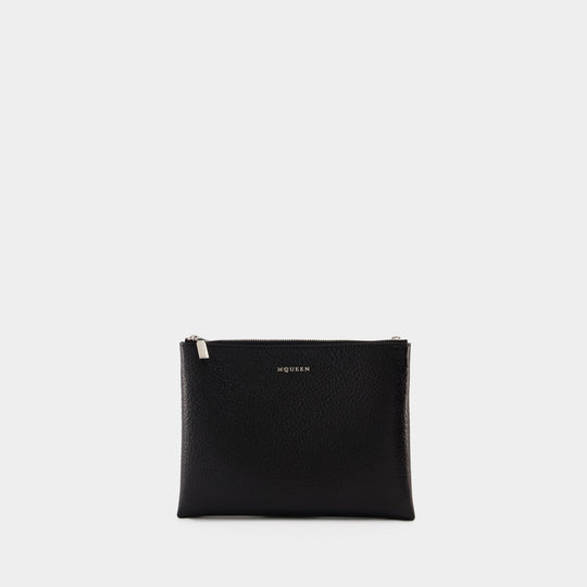 Cross Bar Clutch - Alexander McQueen - Leather - Black/Silver