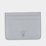 Card case - AMI Paris - Leather - Blue