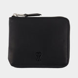 Wallet - AMI Paris - Leather - Black