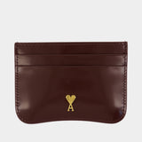 Paris Paris Cardholder - AMI Paris - Leather - Bordeaux
