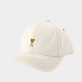 Tobacco Ami De Coeur Cap - AMI Paris - Cotton - White