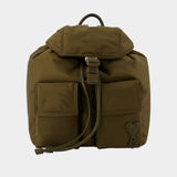 Marcel Small Rucksack - AMI Paris - Nylon - Khaki