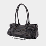 Le City East West Shoulder Bag - Balenciaga - Leather - Black