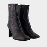 Square Toe 80 Ankle Boots - Courreges - Leather - Black
