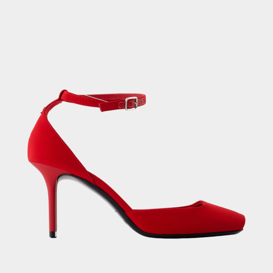 Peep Toe Pumps - Courreges - Jersey - Red