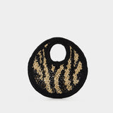 Shopping bag Le Petit Rond Spiaggia - Jacquemus - Raphia - Black