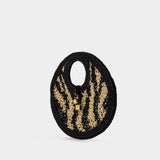 Shopping bag Le Petit Rond Spiaggia - Jacquemus - Raphia - Black