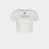 Moon Logo Ribbed Jersey T-Shirt - Marine Serre - Cotton - White