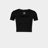 Moon Logo Ribbed Jersey T-Shirt - Marine Serre - Cotton - Black