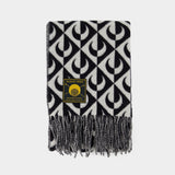 Moon Lozenge Scarf - Marine Serre - Wool - Black