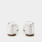 Uma Mesh Ballerinas - Aeyde - Leather - White