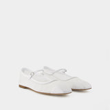 Uma Mesh Ballerinas - Aeyde - Leather - White