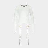 Bow Tail Easy Long Sleeve T-Shirt - Simone Rocha - Synthetic - Ivory