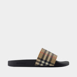 Mf Furley M Check Sandals - Burberry - Synthetic - Beige