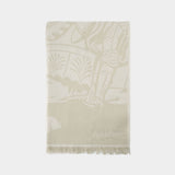 Large Ekd Scarf - Burberry - Cotton - Beige