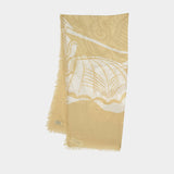 Large Scarf - Burberry - Wool - Beige