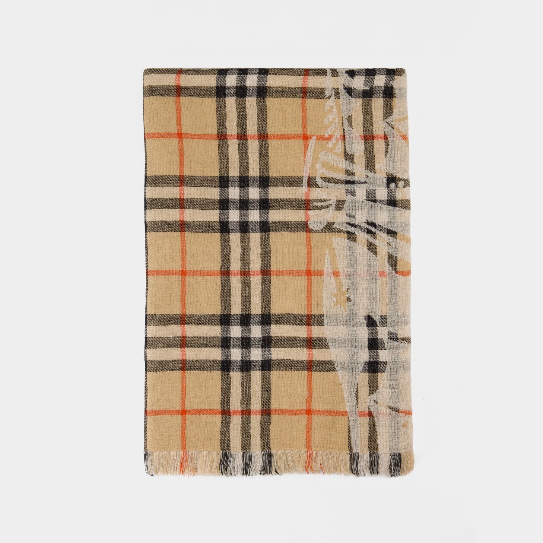 マフラー・ストール Burberry Ekd Check Scarf - Burberry - Wool - Beige Ekd Check Scarf - Burberry - Wool - Beige