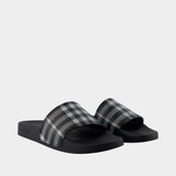 Mf Furley M Check Sandals - Burberry - Synthetic - Black