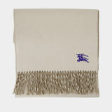 Knight Solid Scarf - Burberry - Wool - Grey