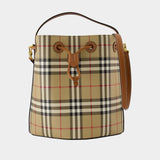 Ll Small Drawstring Purse - Burberry - Synthetic Leather - Brown