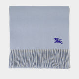 Knight Solid Scarf - Burberry - Wool - Blue