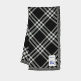 Tri Bar Scarf - Burberry - Wool - Black