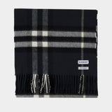 Giant Check Scarf - Burberry - Wool - Black