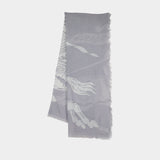 Large Scarf - Burberry - Wool - Grey