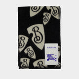Mu B Shield Scarf - Burberry - Wool - Black