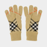 Core Check Gloves - Burberry - Cashmere - Beige