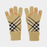 Core Check Gloves - Burberry - Cashmere - Beige