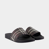 Furley Large Check Sandals - Burberry - Synthetic - Brown