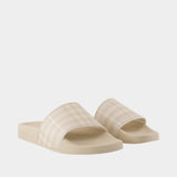 Furley Large Check Sandals - Burberry - Synthetic - Beige