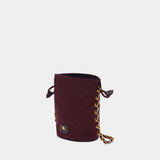 Mini Chain Crossbody - Burberry - Nylon - Burgundy