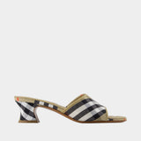 Lf Sloane Check 45 Sandals - Burberry - Synthetic - Multicolor