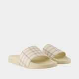 LFurley Large Check Sandals - Burberry - Synthetic - Ivory