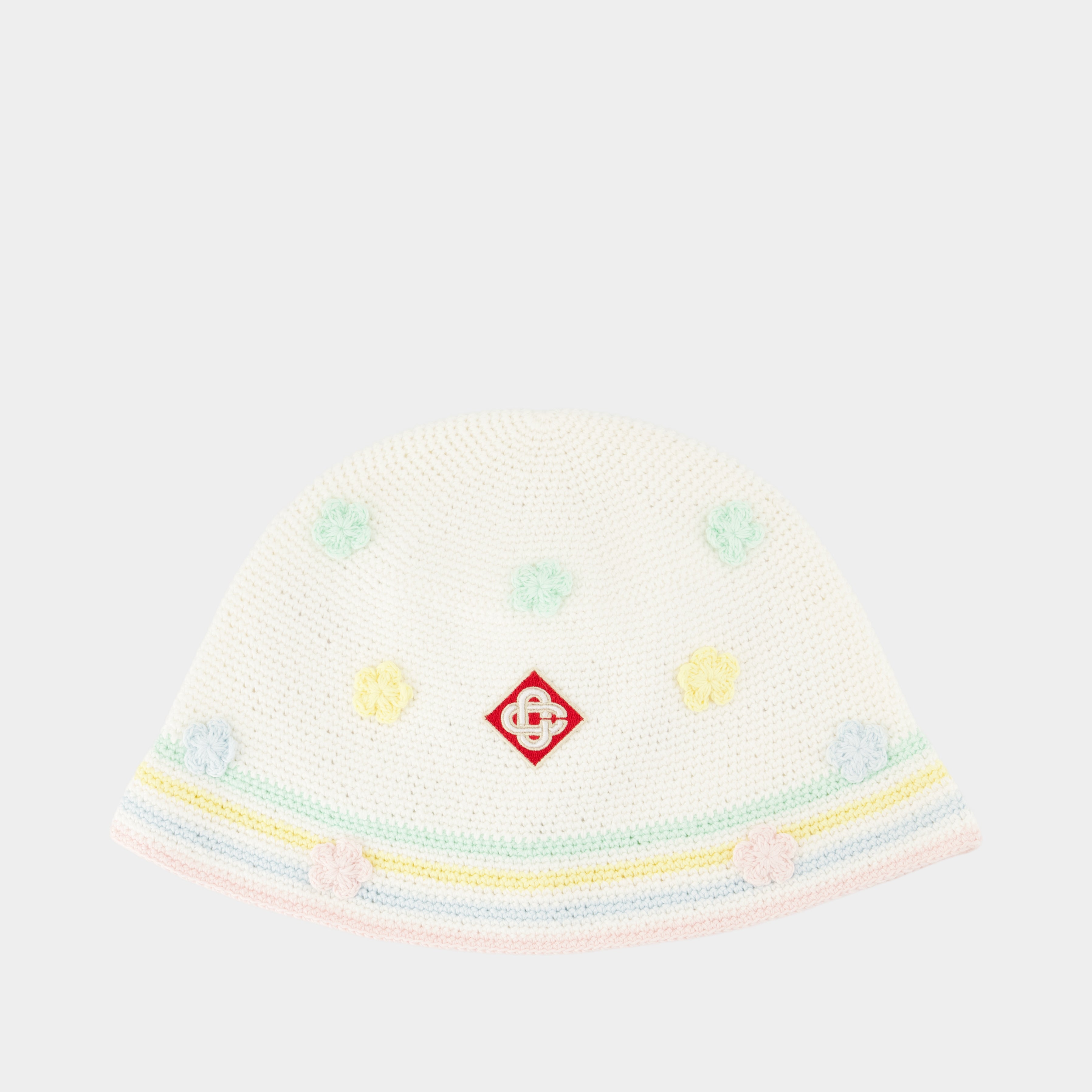 Kawaii Crochet Bucket Hat - Casablanca - Cotton - White CUTE AND TRENDY WHITE AND BLACK HAND CROCHET BUCKET HAT  main image 4