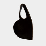 Faux Fur Heart Shoulder Bag - Coperni - Synthetic - Brown