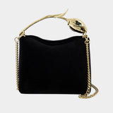 Mini Bloom Handbag - ERDEM - Leather - Black