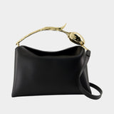 Medium Bloom Handbag - ERDEM - Leather - Black