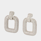 Crystal Earrings - SELF PORTRAIT - Brass - Silvered