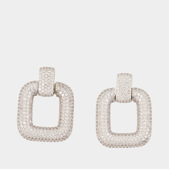 Crystal Earrings - SELF PORTRAIT - Brass - Silvered