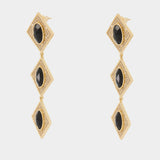 Crystal Tiered Earrings - SELF PORTRAIT - Metal - Gold/Black
