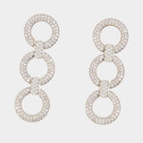 Crystal Link Earrings - SELF PORTRAIT - Metal - Silver