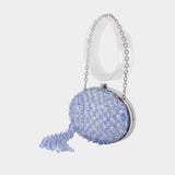 Oval Crystal Chain Clutch Bag - SELF PORTRAIT - Synthetic - Purple