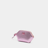 Crushed Coin Purse - Ganni - - Pink