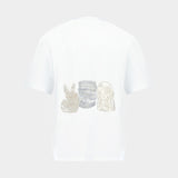 Basic Cotton Jersey Cute Animals T-Shirt - Ganni - Cotton - White