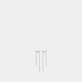 Crystal Bow Dangle Earrings - SELF PORTRAIT - Synthetic - Silver