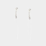 Victorian Bow Ribbon Drip Earrings - Simone Rocha - Crystal - Beige