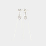 Victorian Bow Ribbon Drip Earrings - Simone Rocha - Crystal - Beige